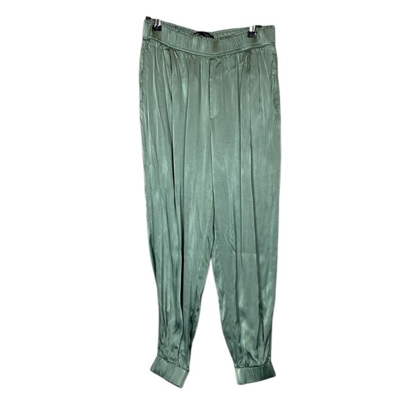 Zara metallic green sateen joggers - Picture 1 of 6